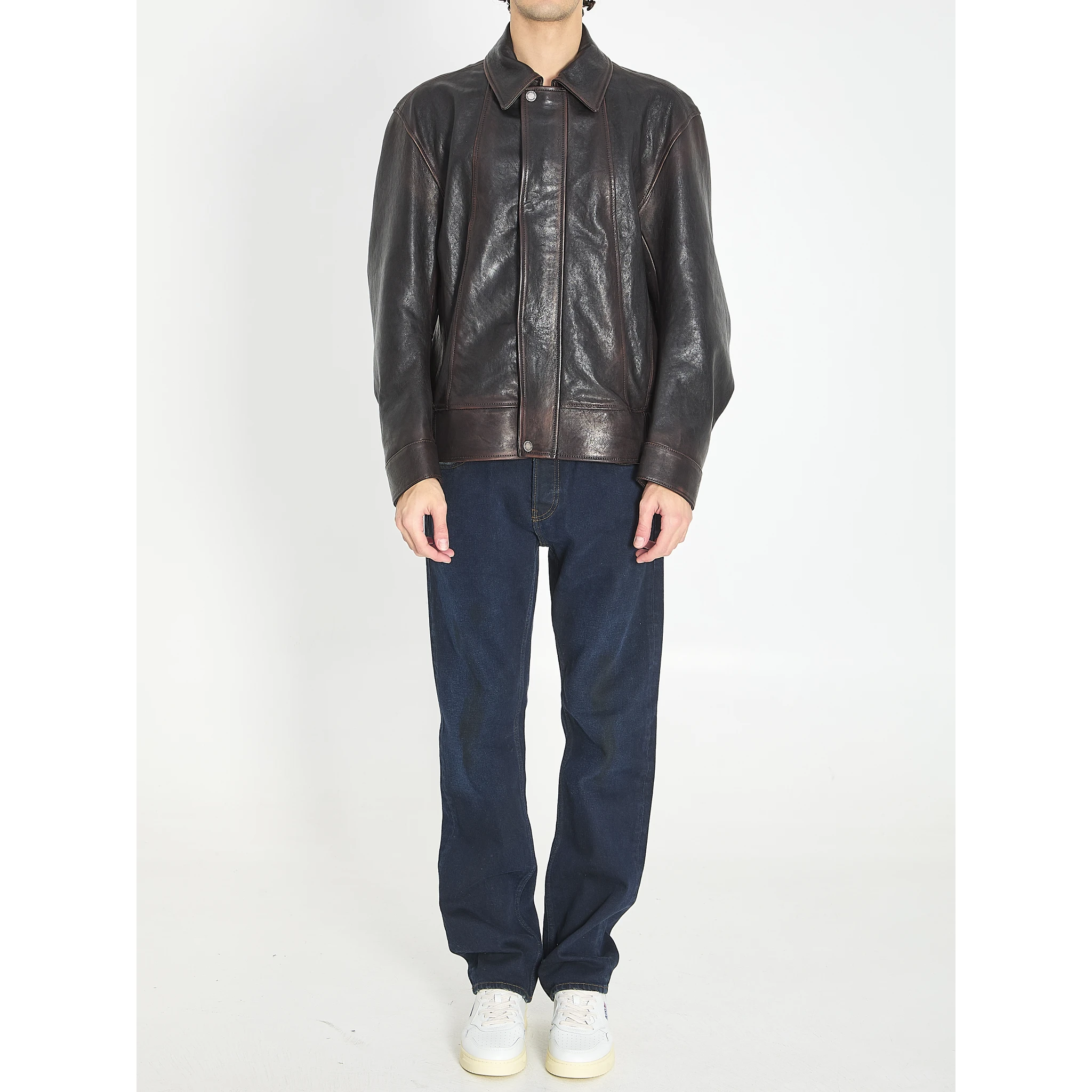 Nappa leather bomber jacket