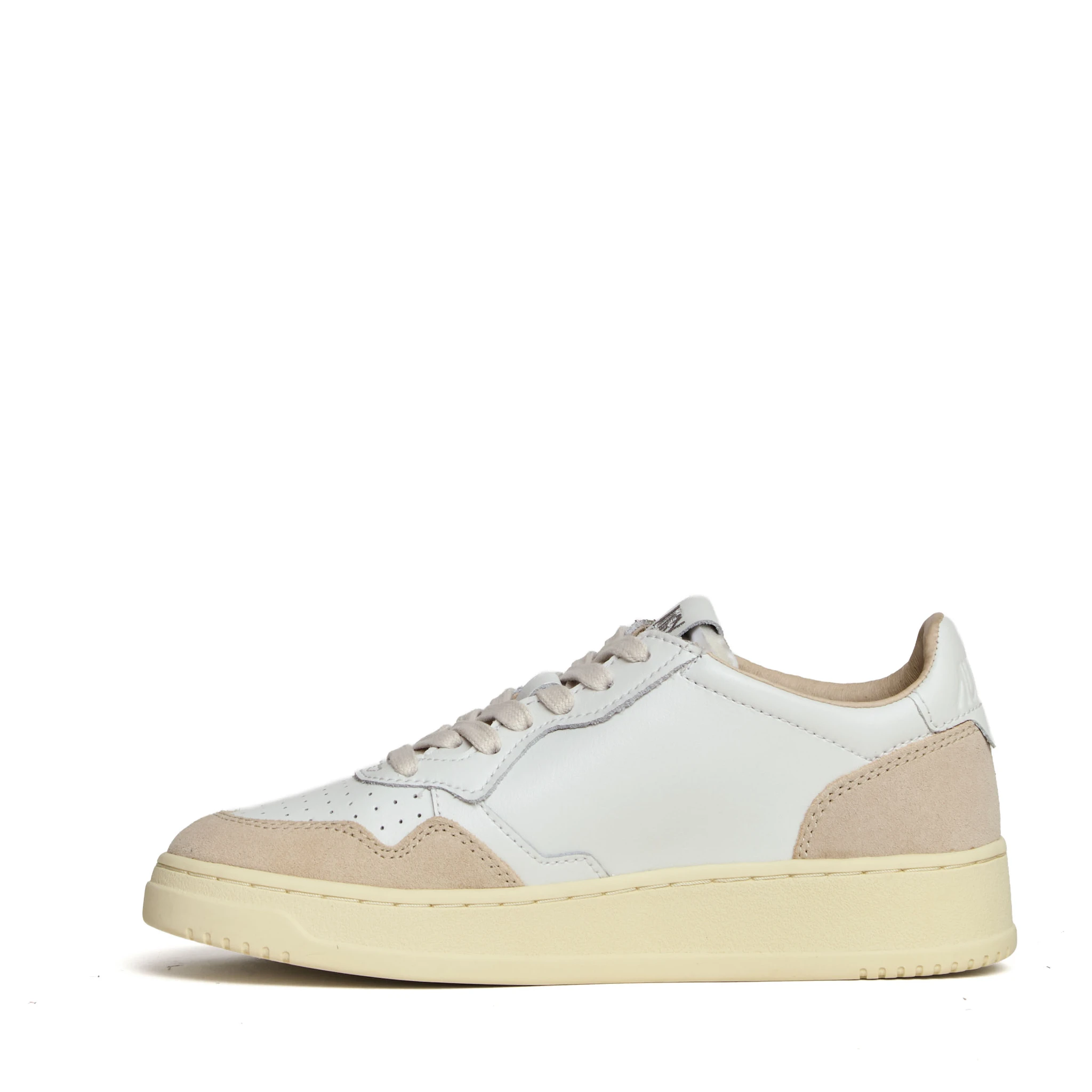 Sneakers Medalist Low In Pelle Bianca E Suede Beige