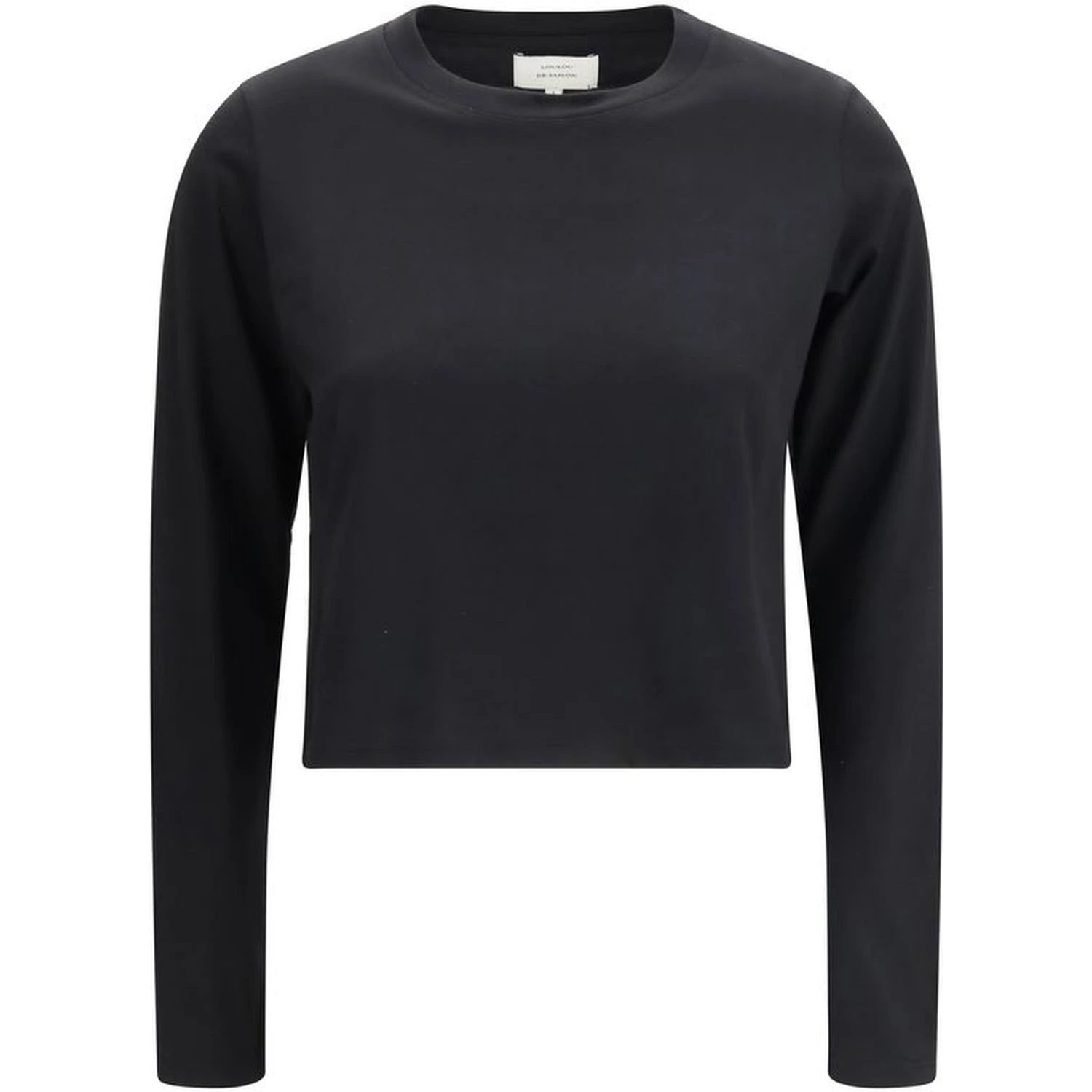 Black Cotton Long Sleeve T-Shirt