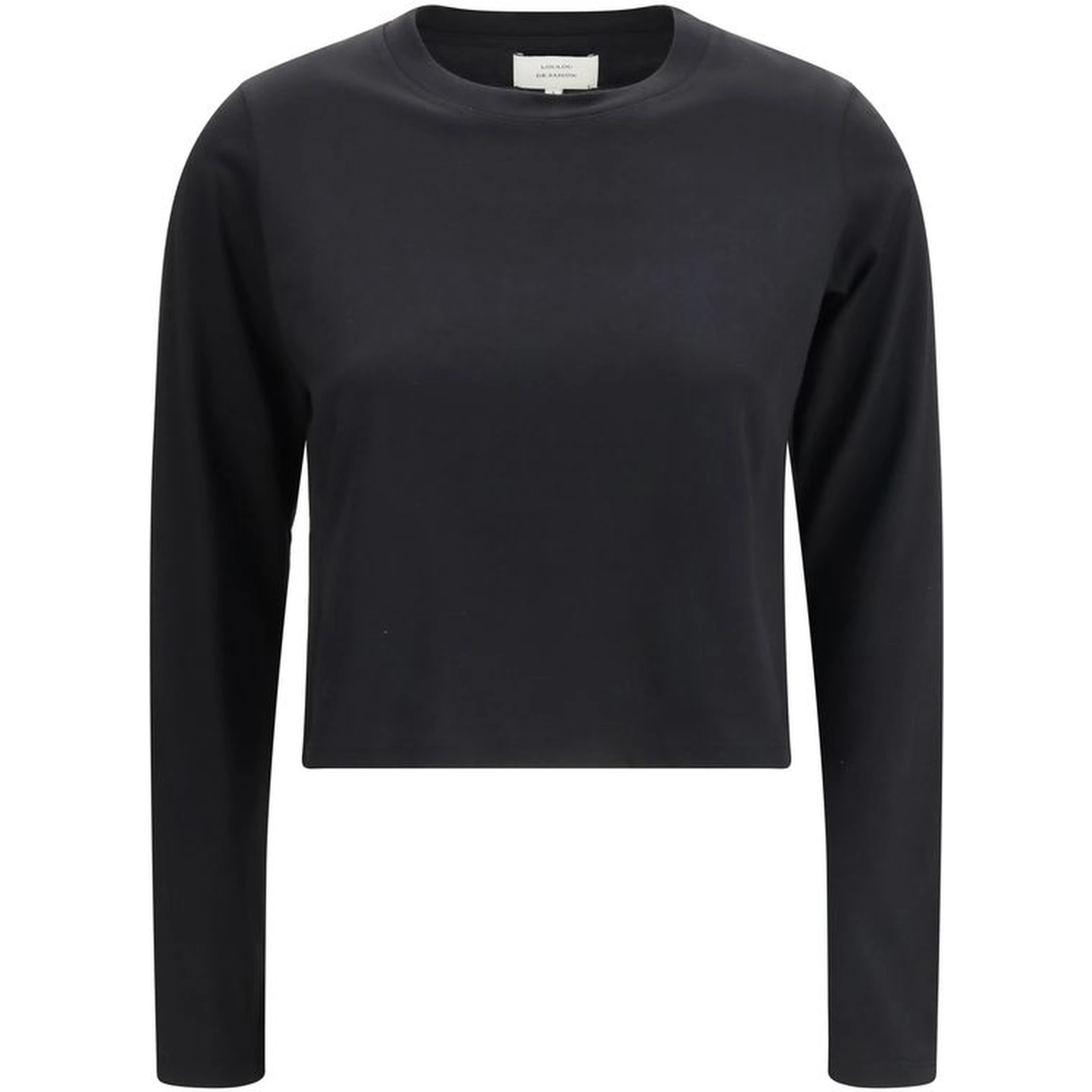 Black Cotton Long Sleeve T-Shirt