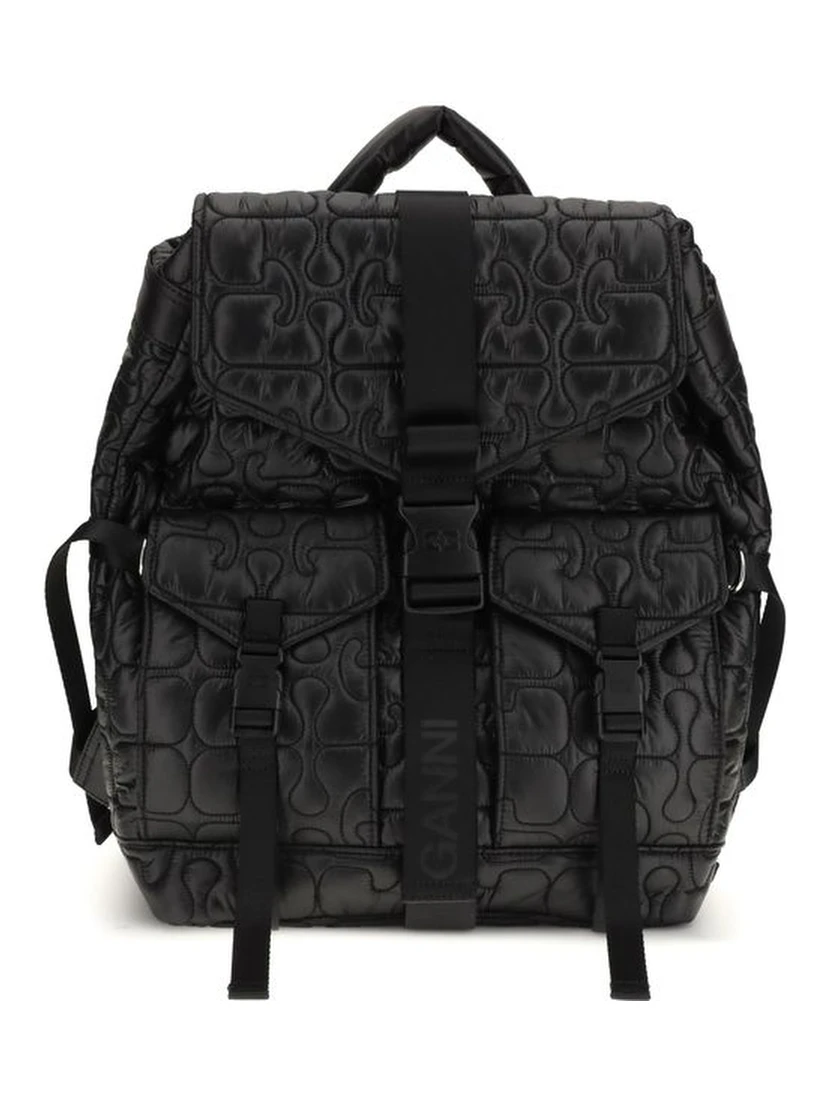 Black Recycled Polyamide Backpack