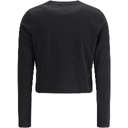Black Cotton Long Sleeve T-Shirt
