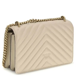 Beige Calf Leather Bos Taurus Shoulder Bag