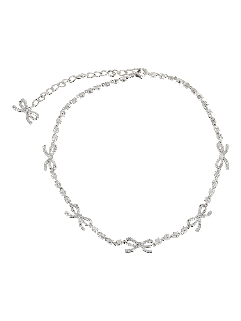 CRYSTAL BOW NECKLACE