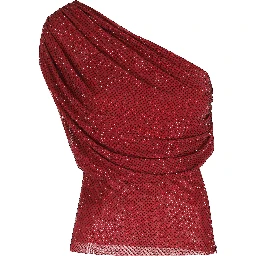 BURGUNDY RHINESTONE DRAPE TOP