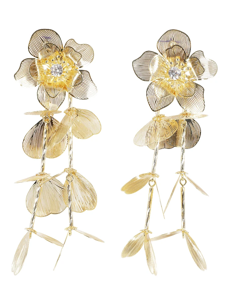 GOLD FLOWER EARRINGS