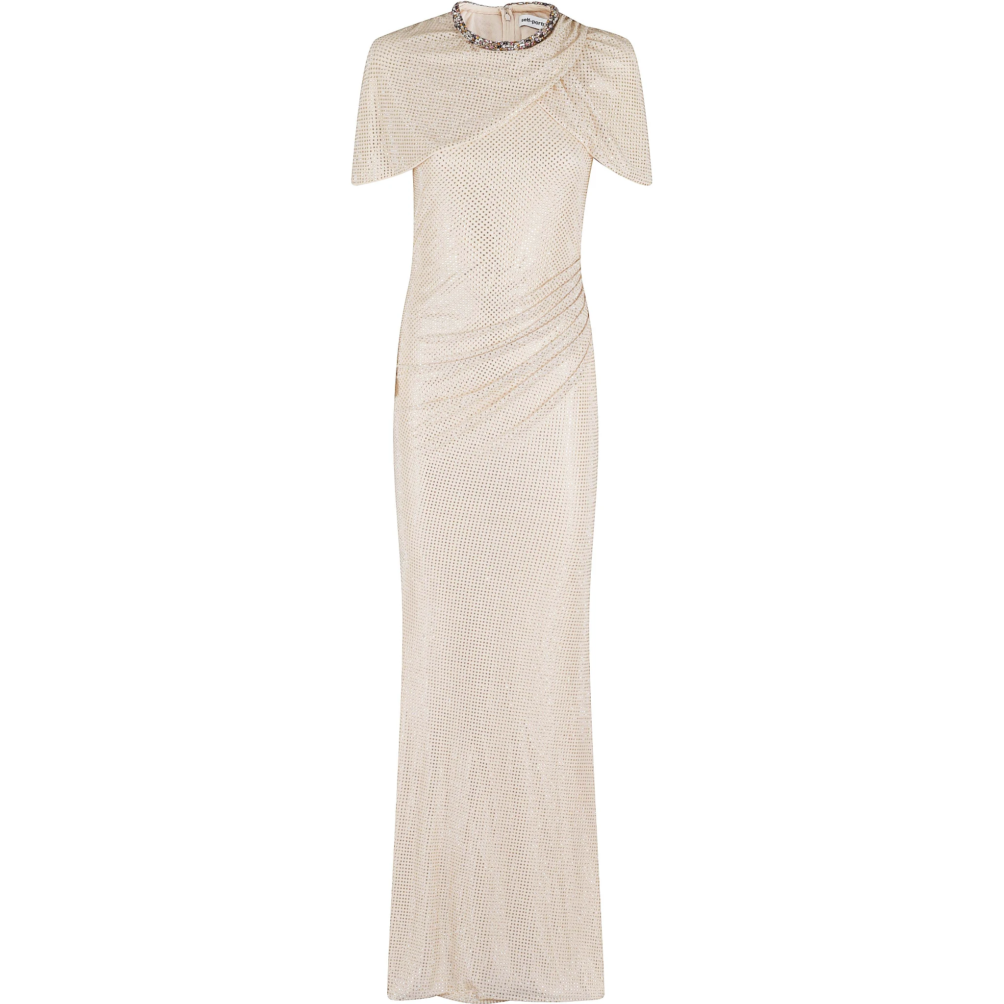 CHAMPAGNE RHINESTONE MAXI DRESS