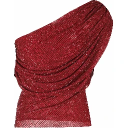 BURGUNDY RHINESTONE DRAPE TOP