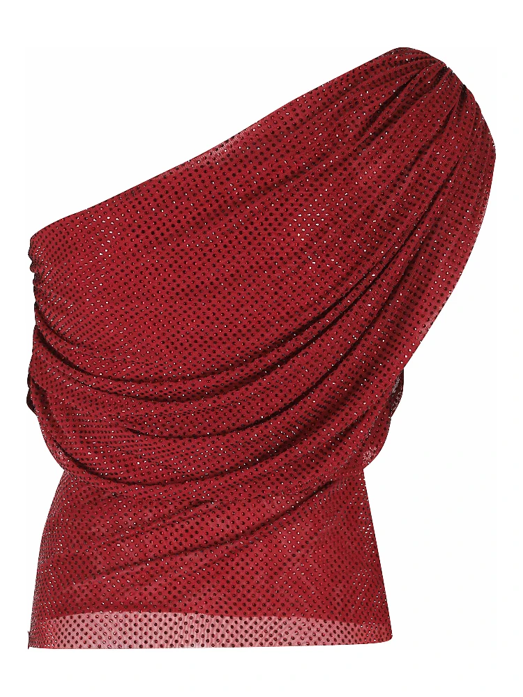 BURGUNDY RHINESTONE DRAPE TOP alternative