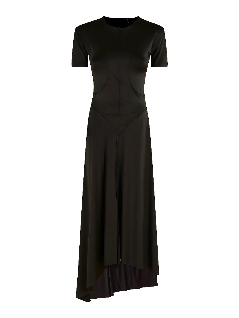 ZIPPED FRONT MIDI DRESS