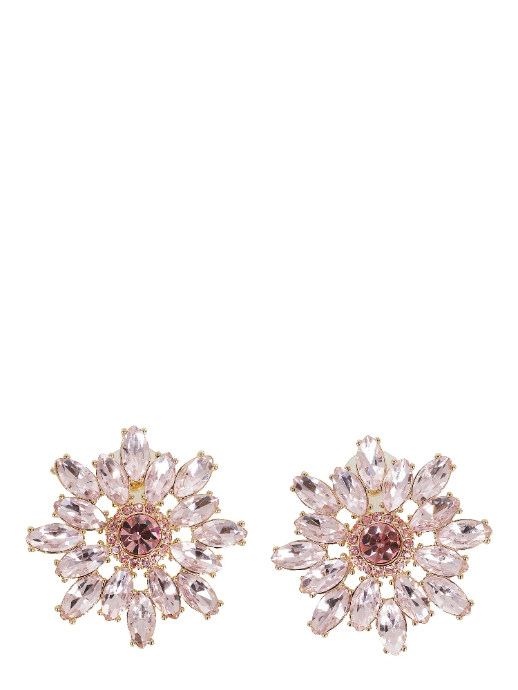 PINK CRYSTAL FLOWER EARRINGS