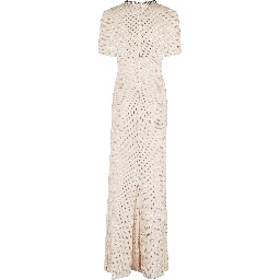 CHAMPAGNE RHINESTONE MAXI DRESS