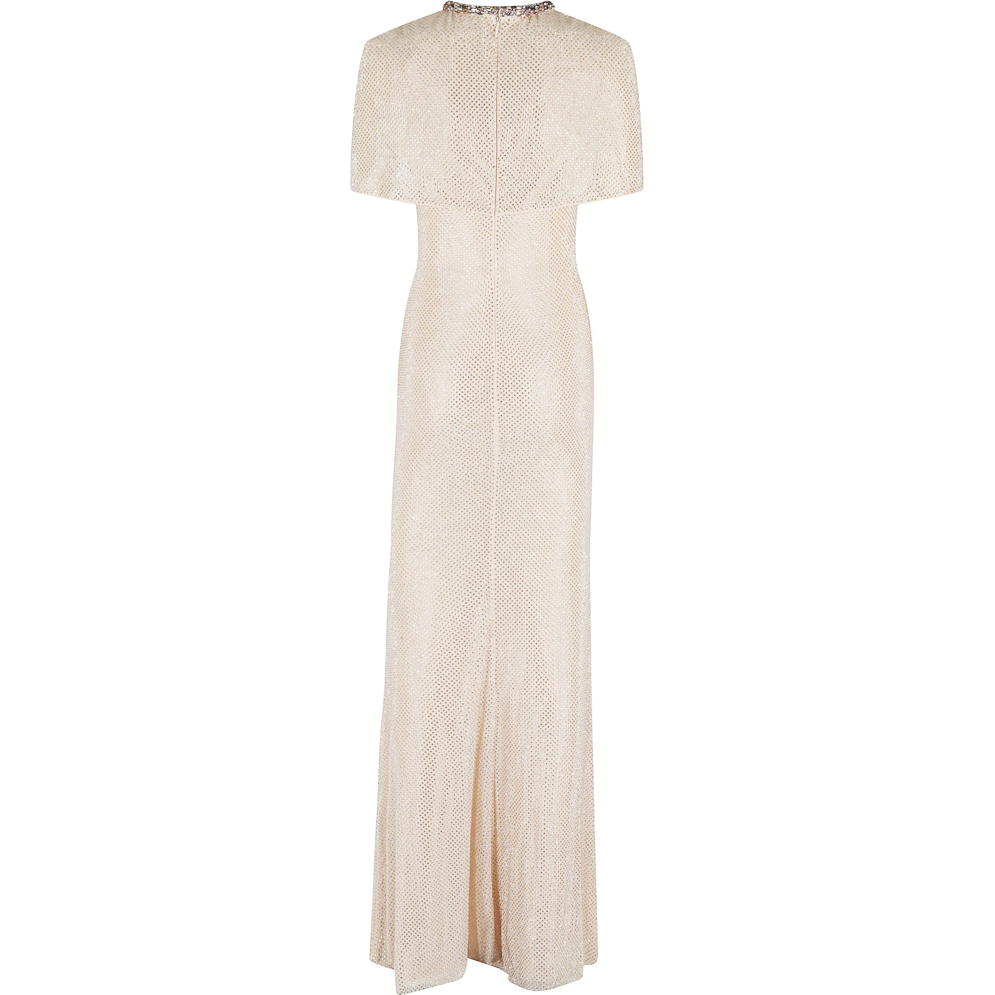 CHAMPAGNE RHINESTONE MAXI DRESS