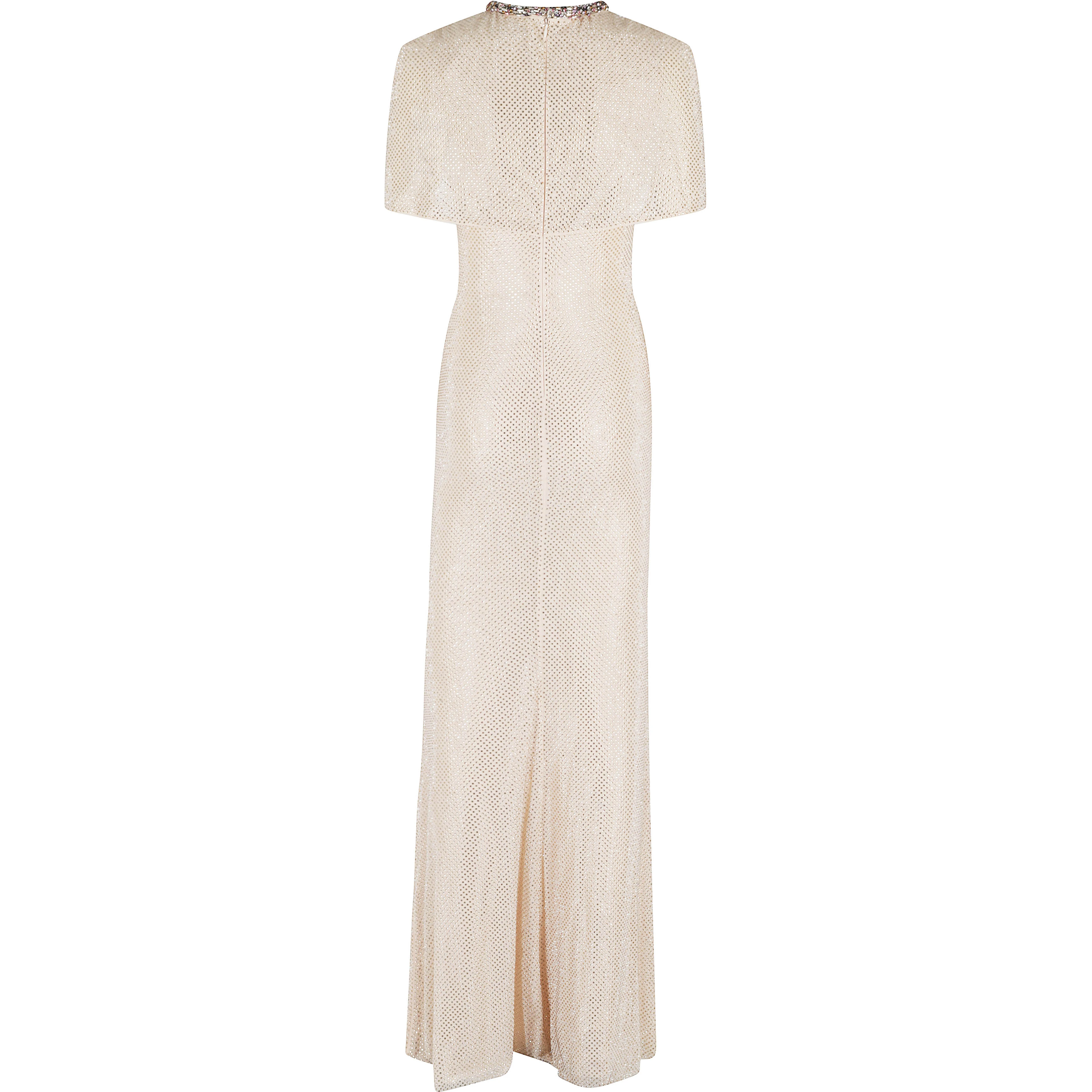 CHAMPAGNE RHINESTONE MAXI DRESS