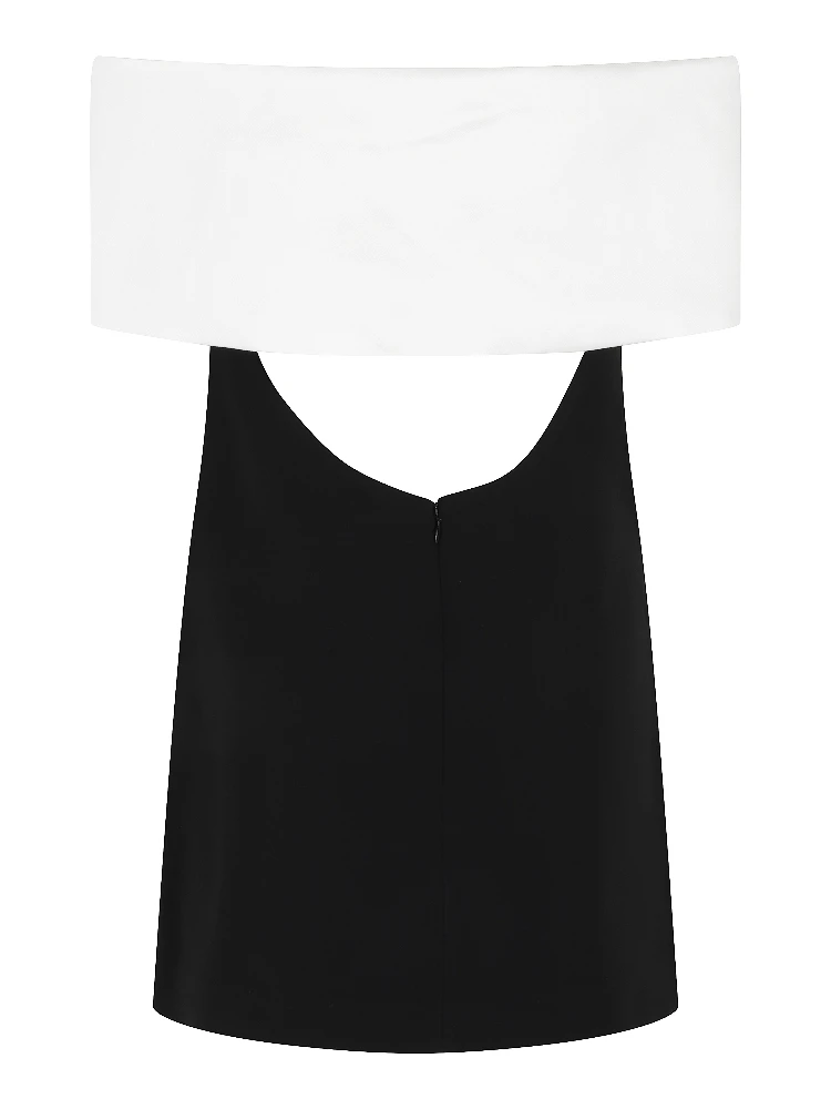 BLACK CREPE FLOWER MINI DRESS alternative