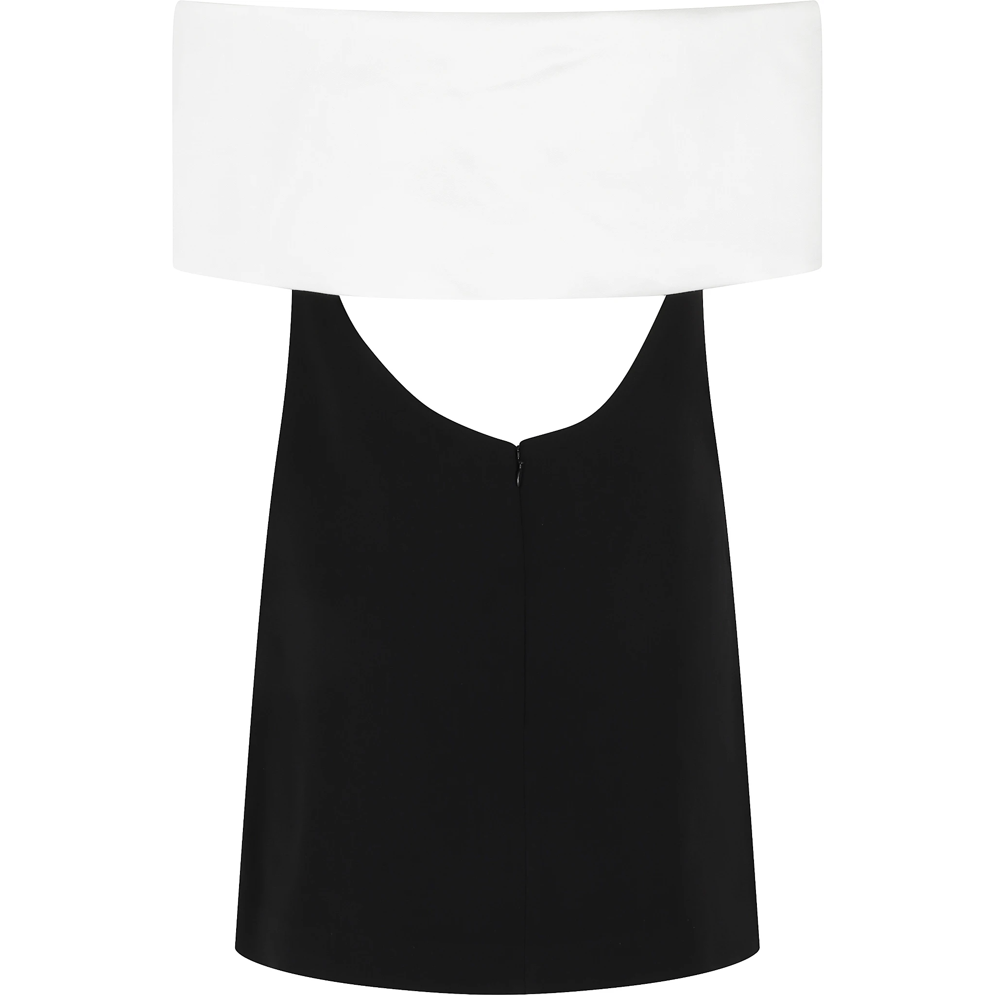 BLACK CREPE FLOWER MINI DRESS