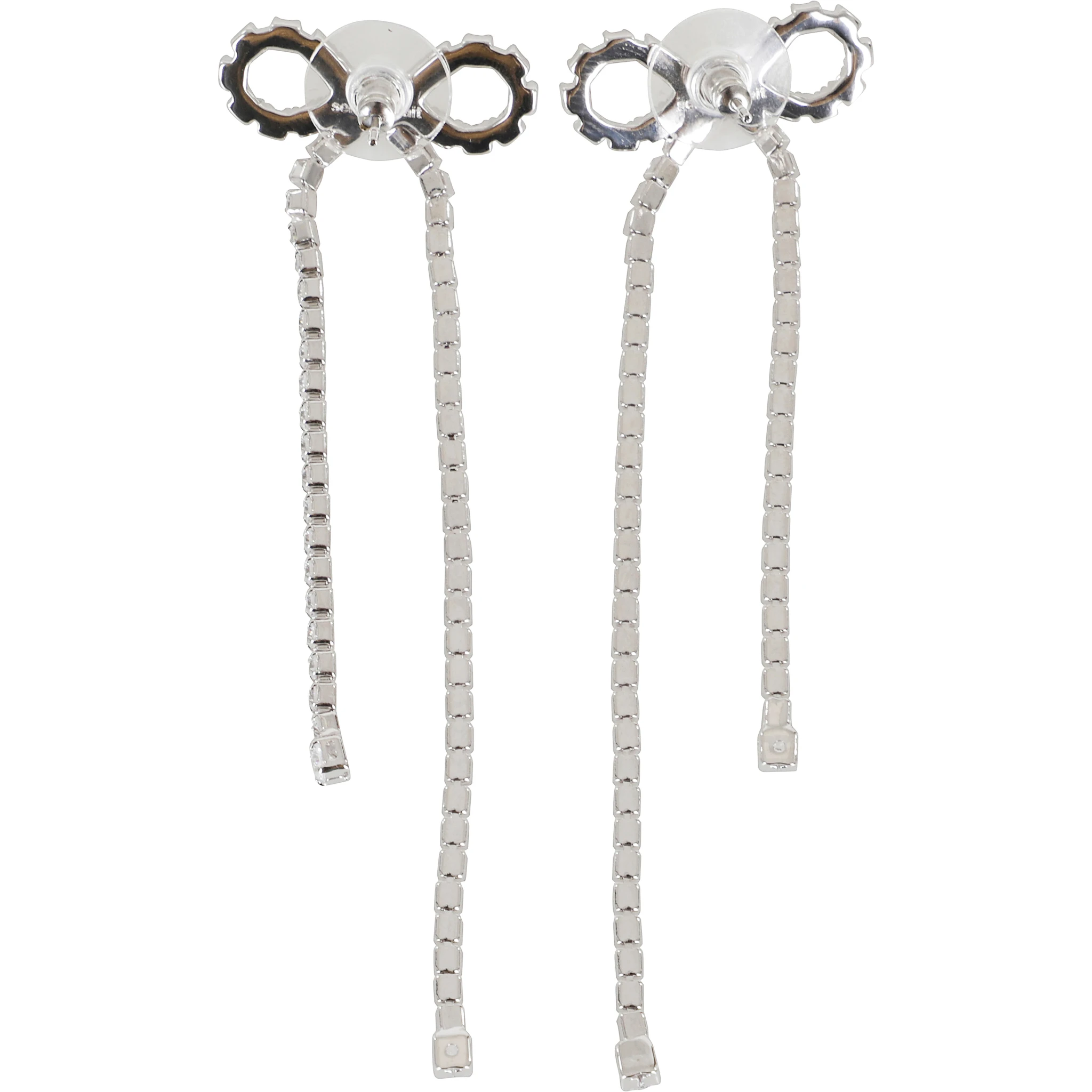 CRYSTAL DROPLET BOW EARRINGS