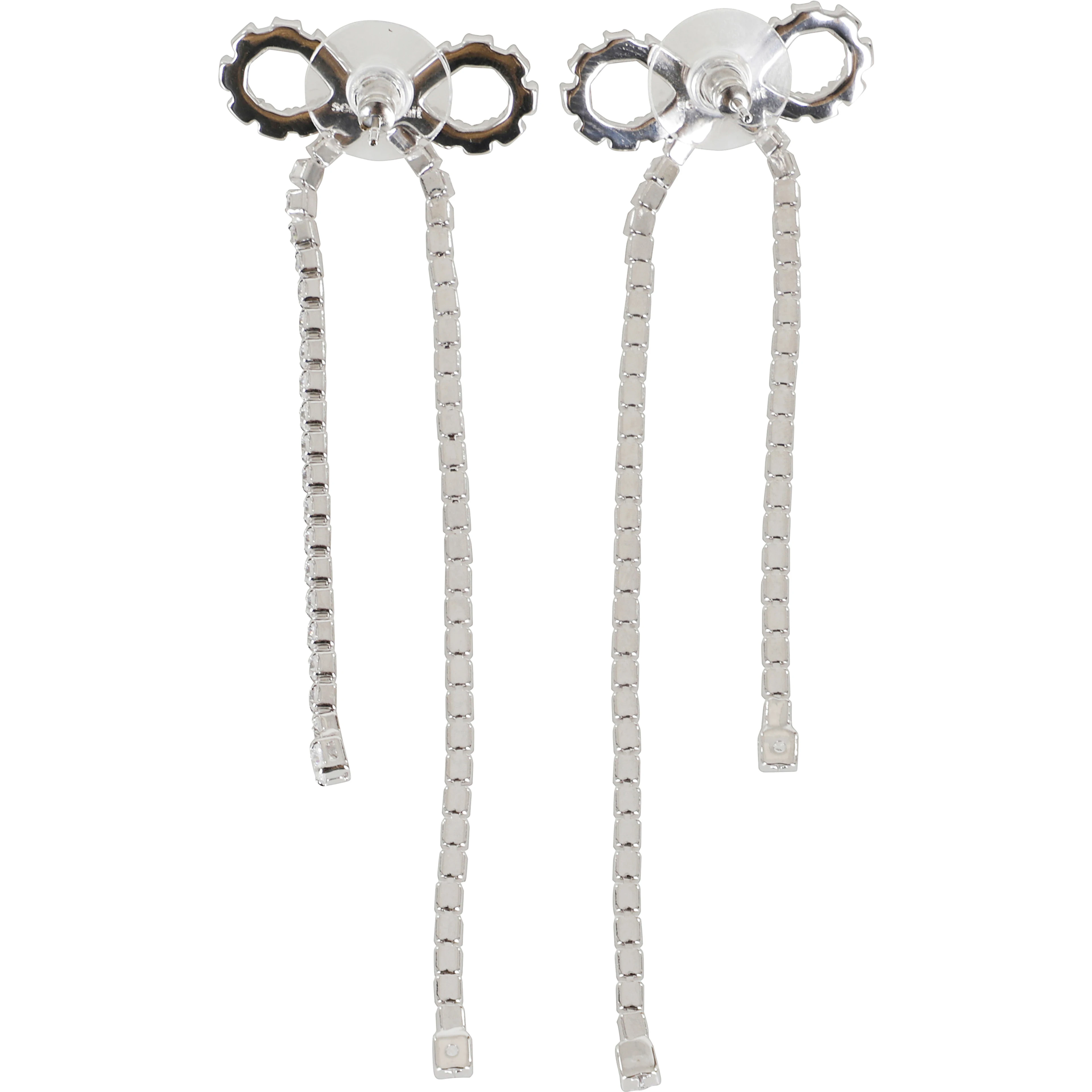 CRYSTAL DROPLET BOW EARRINGS