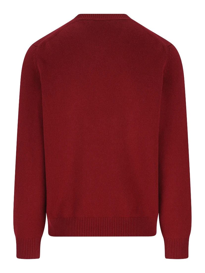 كنزة برقبة دائرية مزينة بشعار