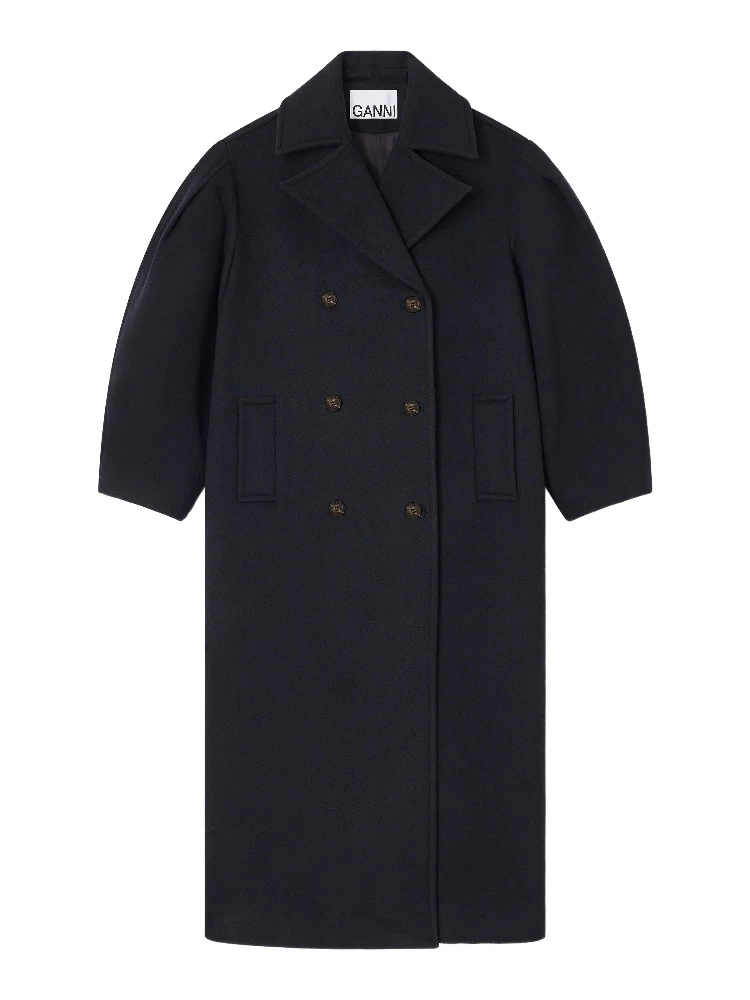 GANNI Coats Blue