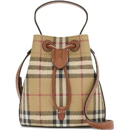 Mini check bucket bag