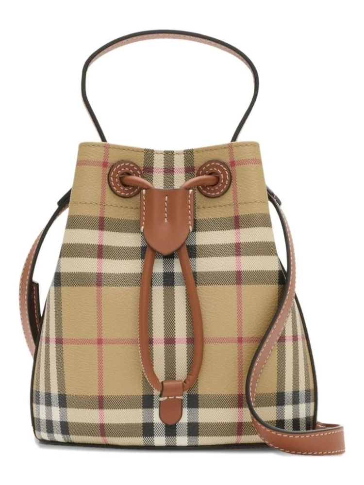 Mini check bucket bag