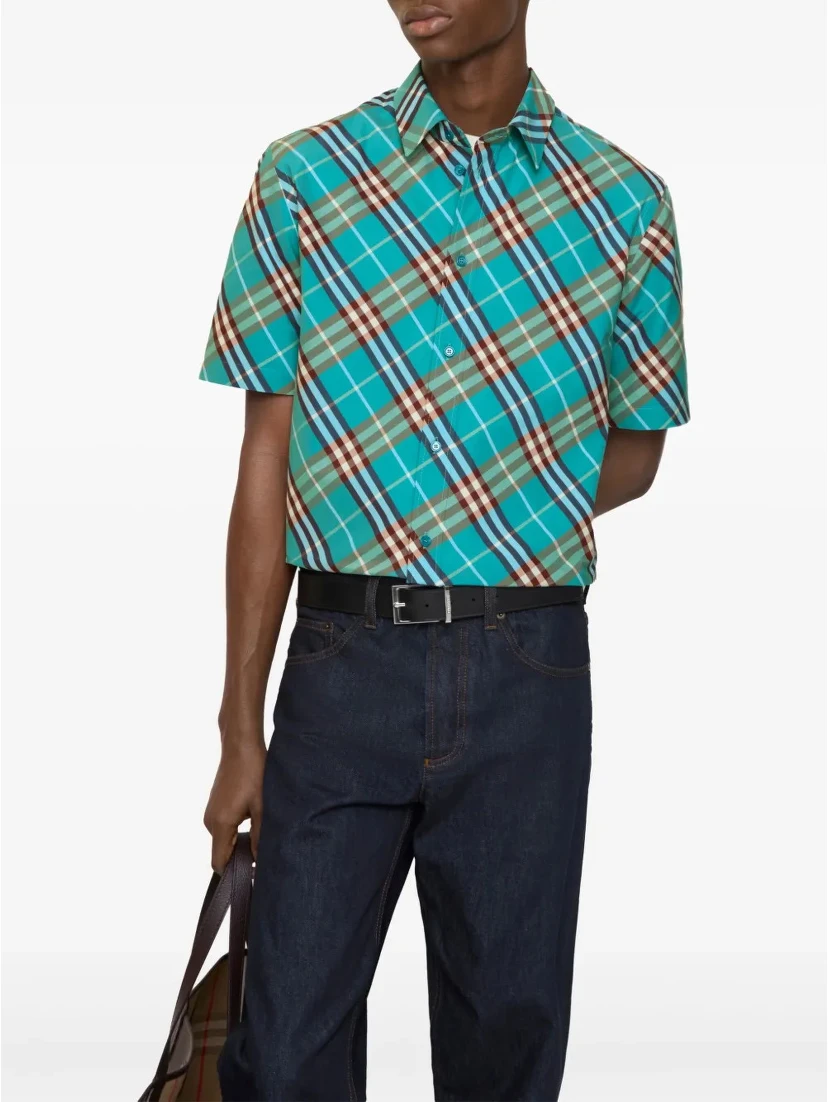 Burberry Shirts Clear Blue