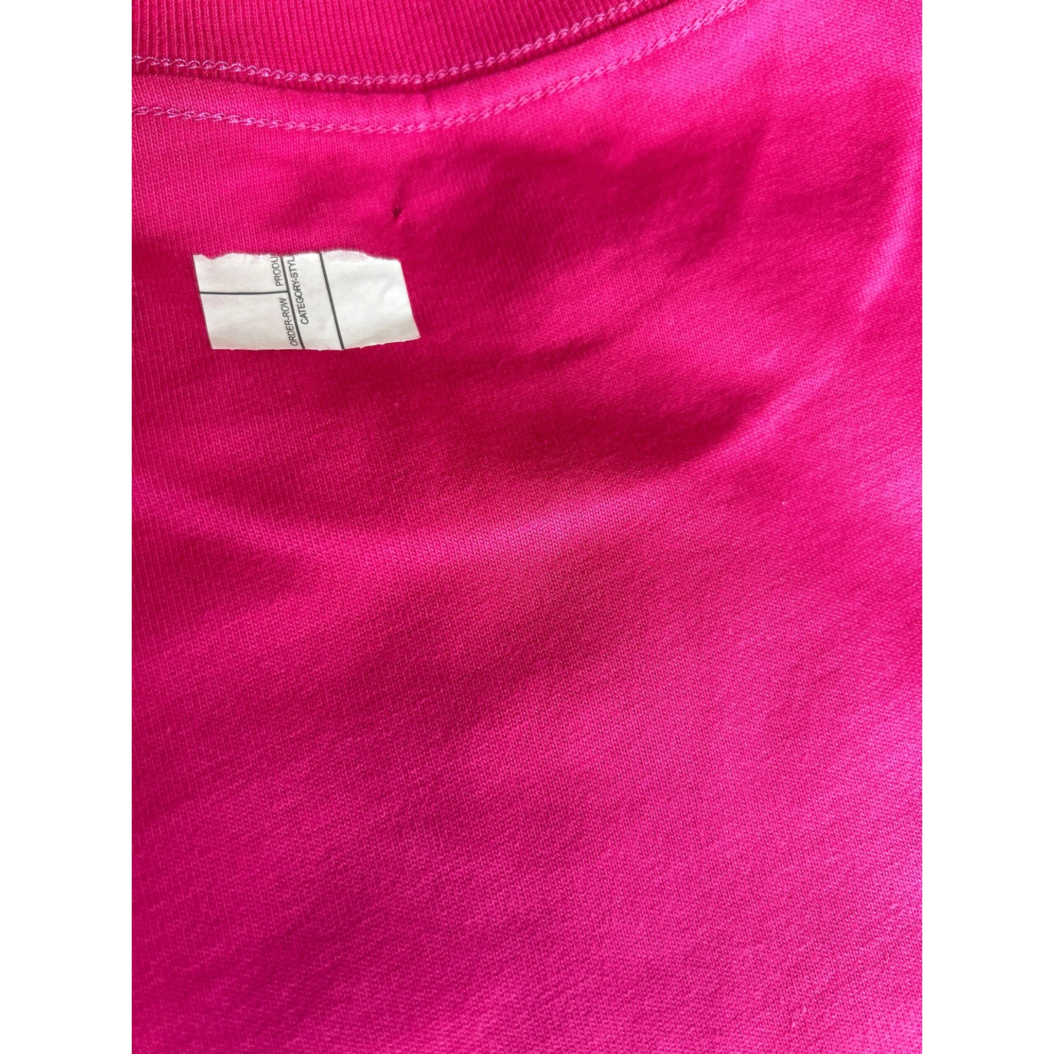 Pink Cotton Crew Neck Short Sleeves Tee T-shirt