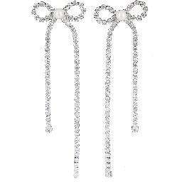 CRYSTAL DROPLET BOW EARRINGS
