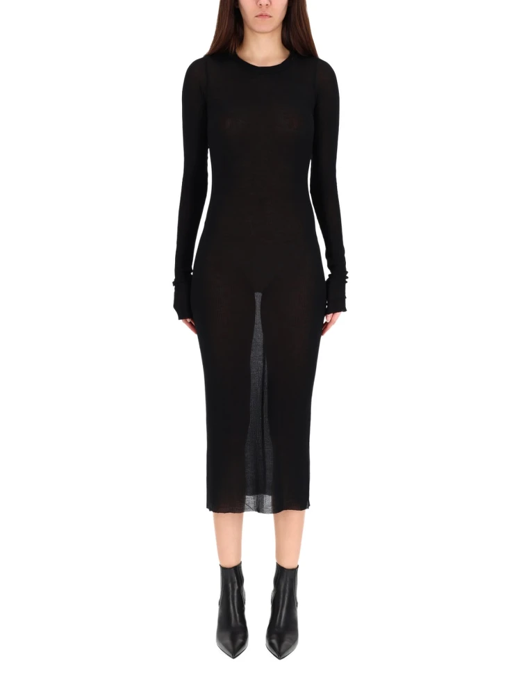 LONG-SLEEVED MIDI DRESS