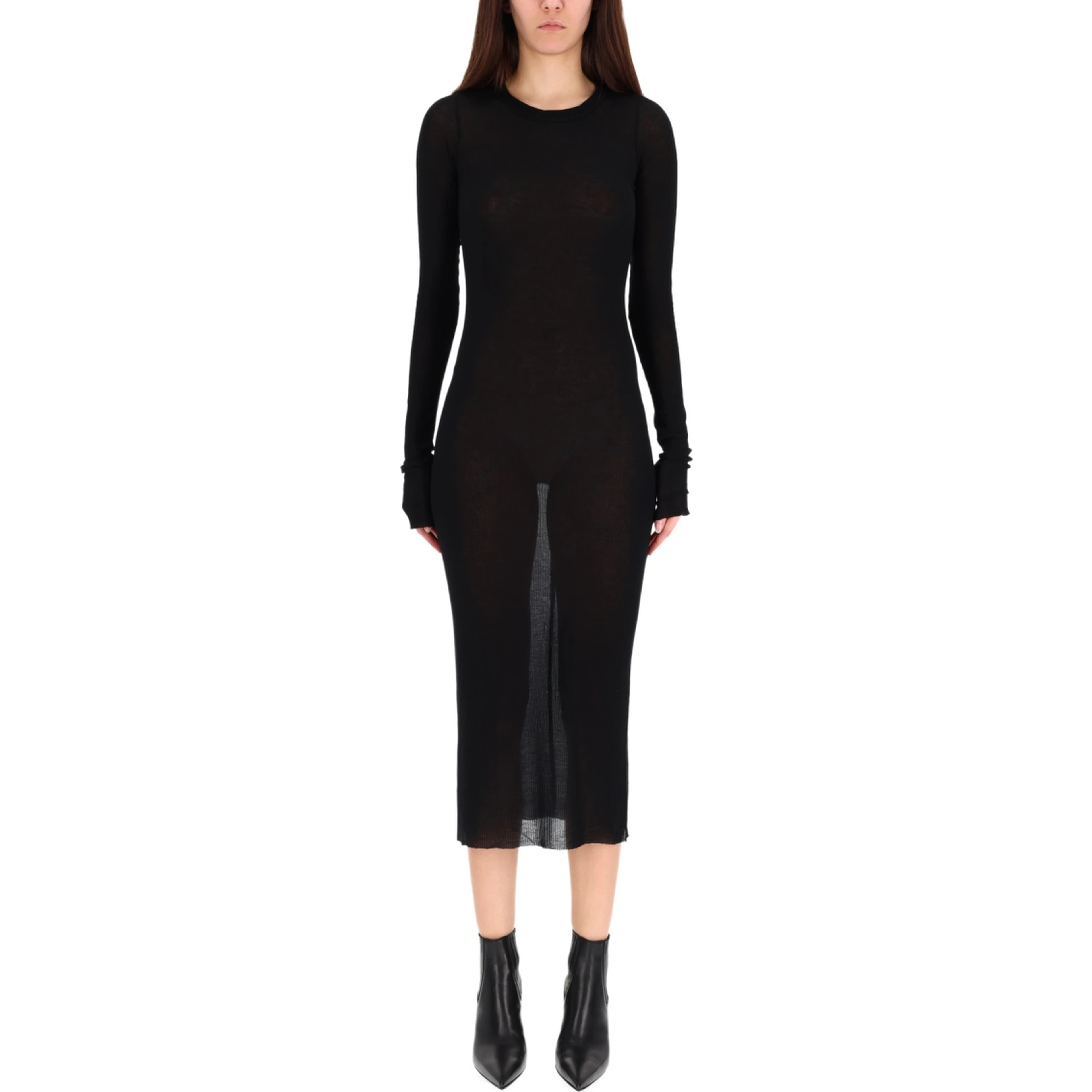 LONG-SLEEVED MIDI DRESS