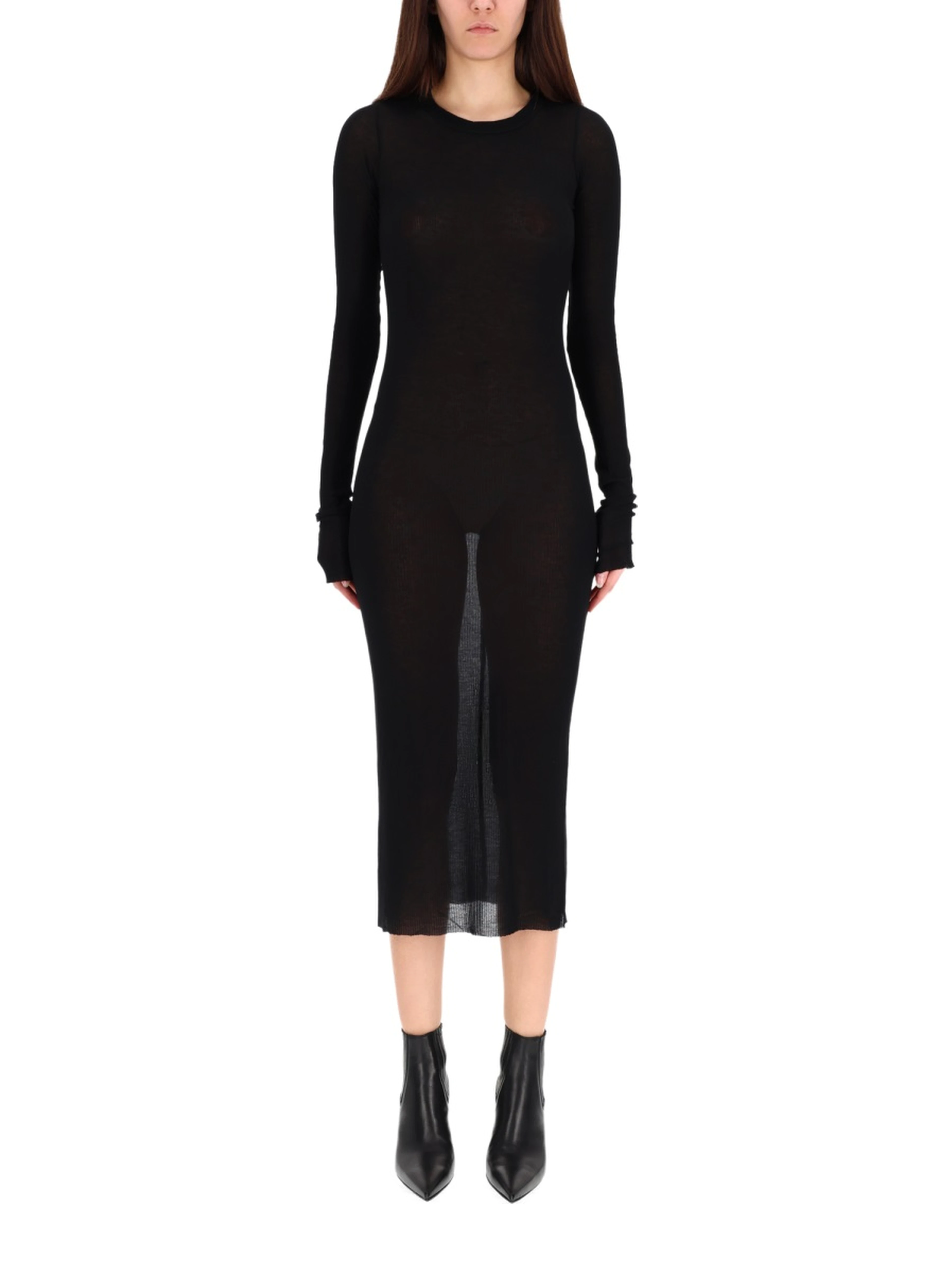 LONG-SLEEVED MIDI DRESS