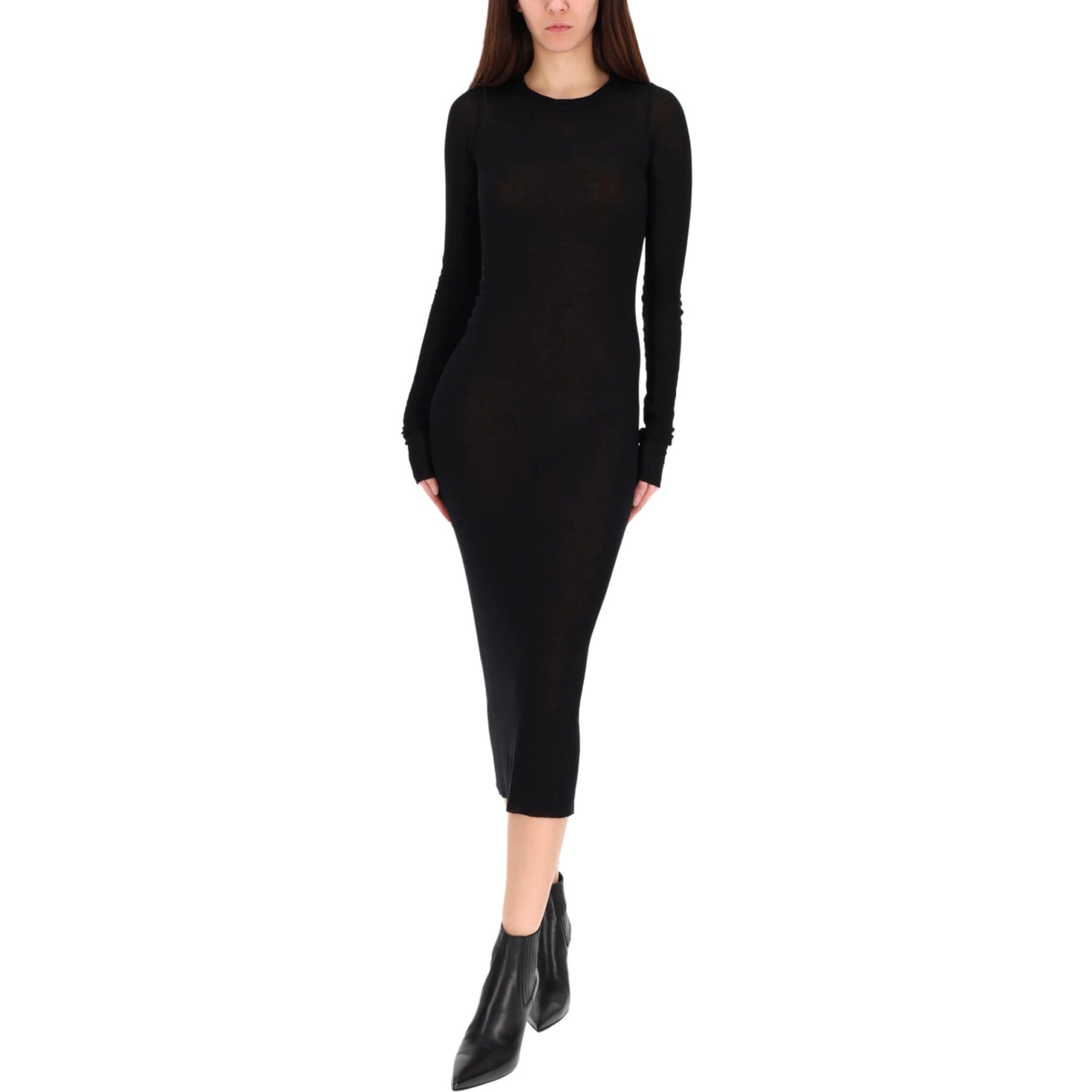 LONG-SLEEVED MIDI DRESS