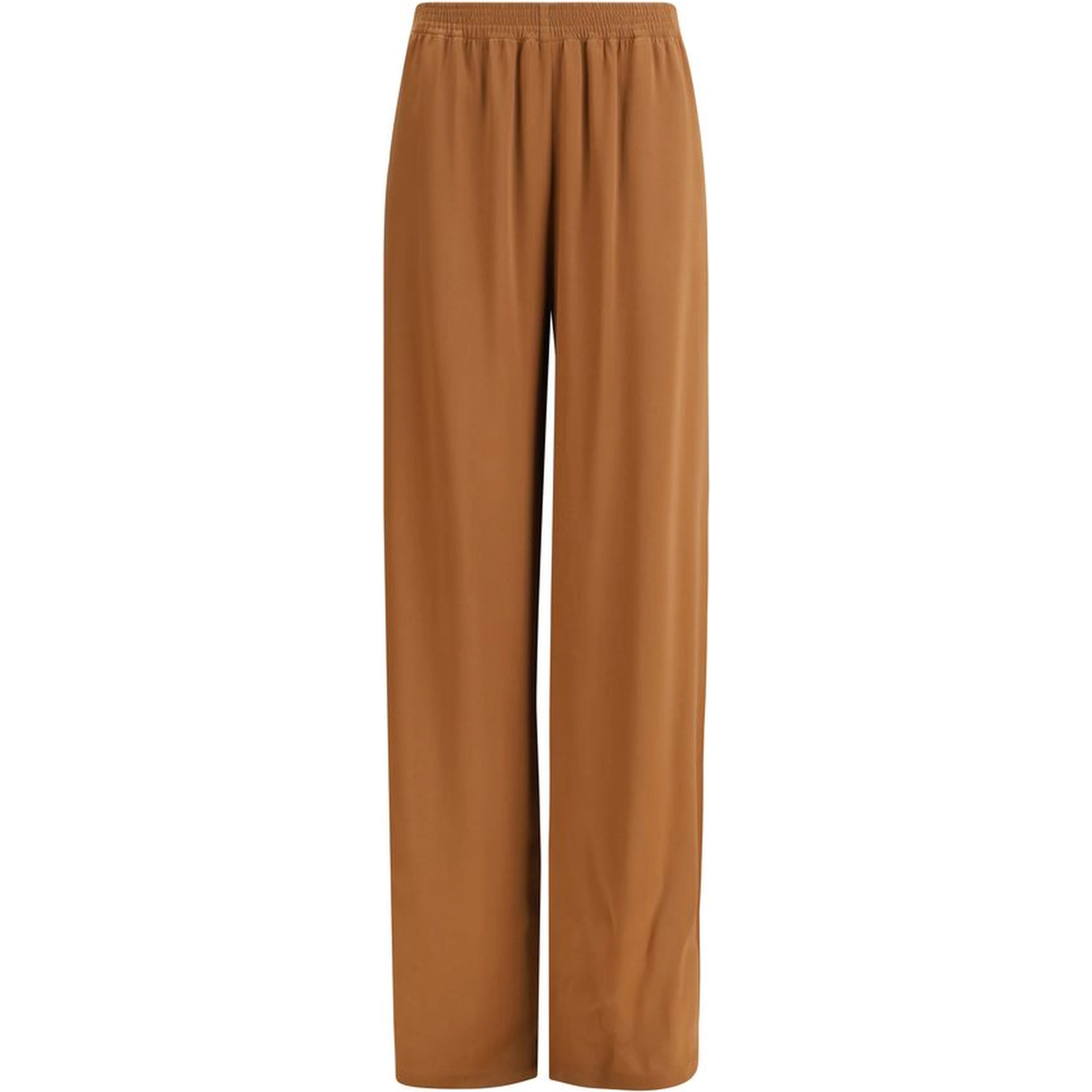Beige Viscose Casual Pants
