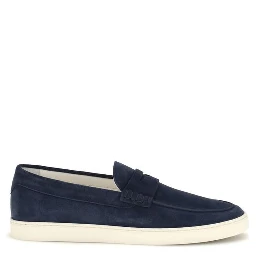 Blue Calf Leather Bos Taurus Slip-On Loafers