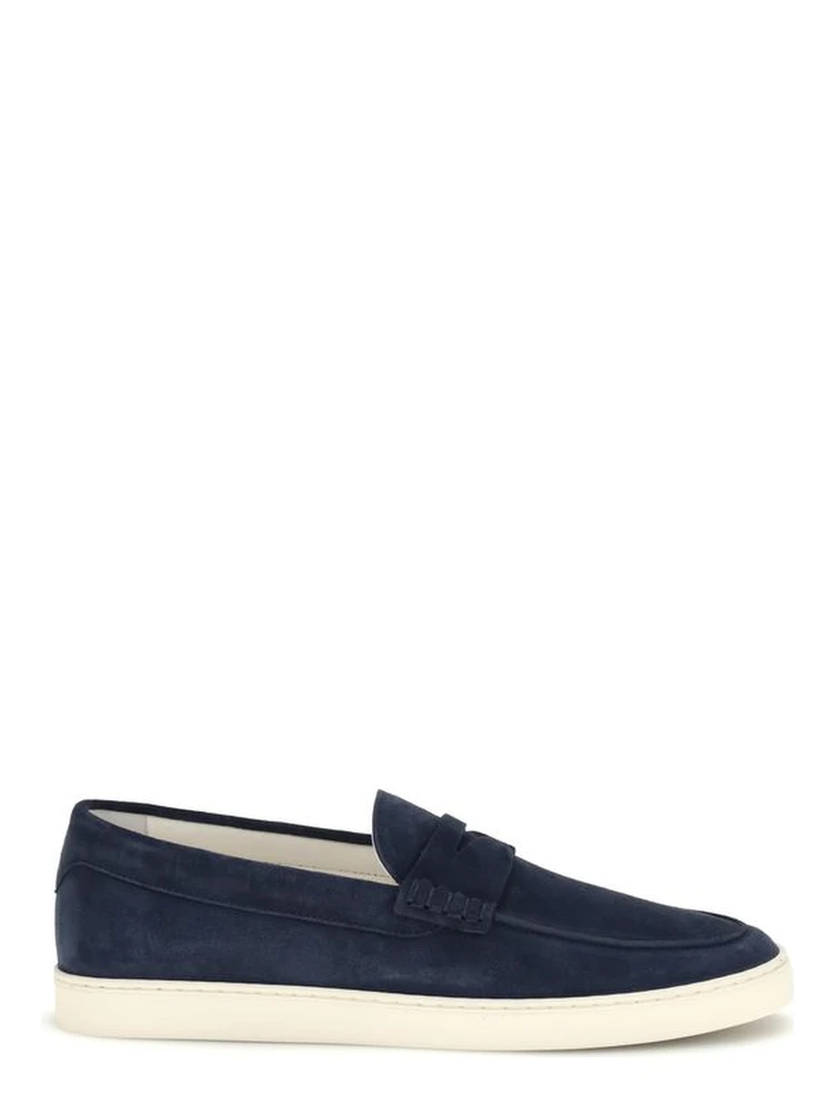 Blue Calf Leather Bos Taurus Slip-On Loafers
