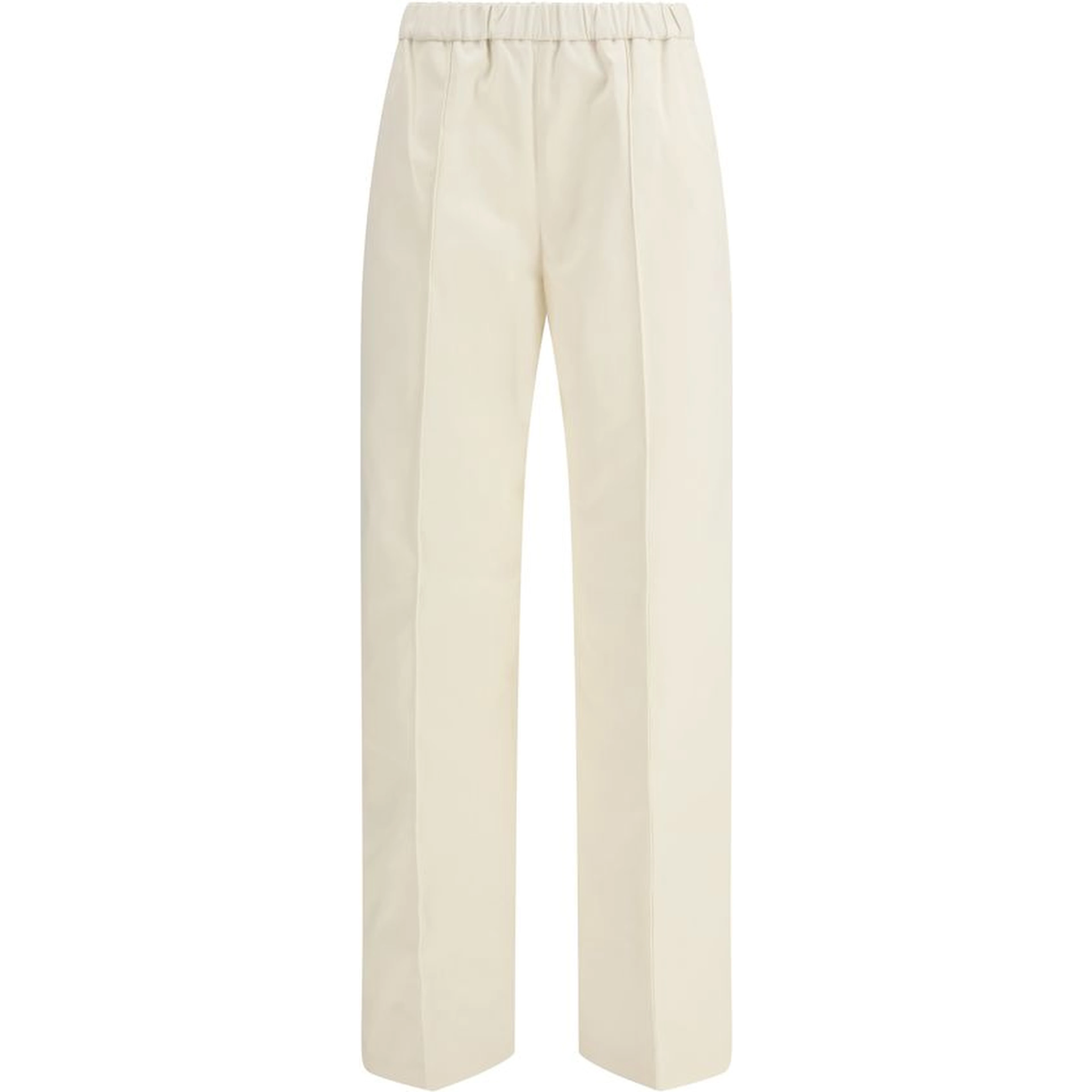 Cream Cotton Casual Pants