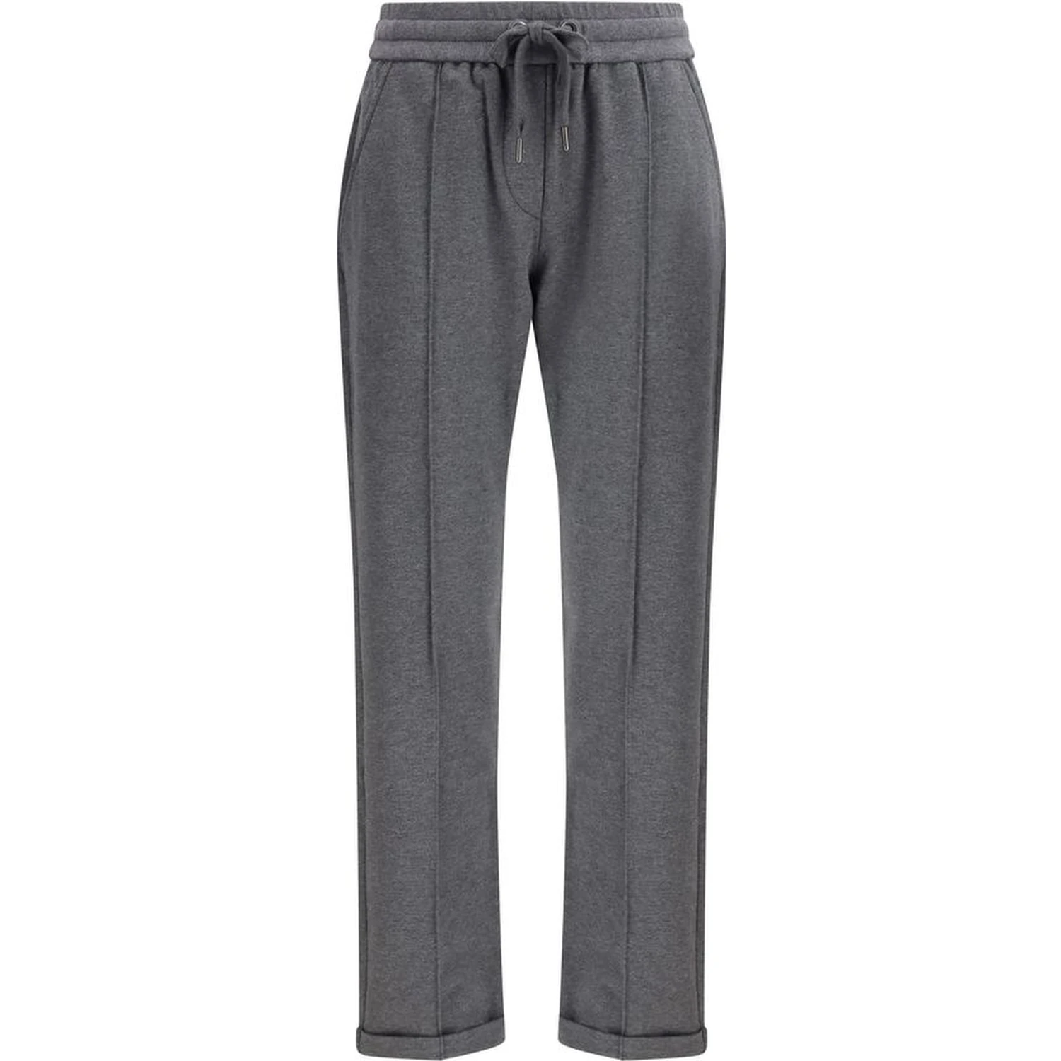 Gray Cotton Casual Pants