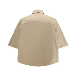 Beige Cotton Shortsleeve Shirt