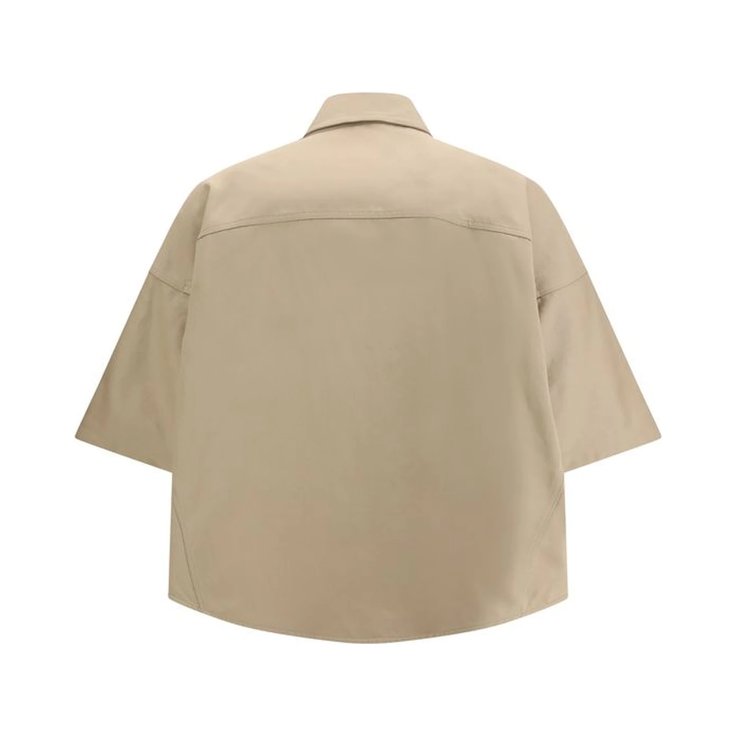 Beige Cotton Shortsleeve Shirt