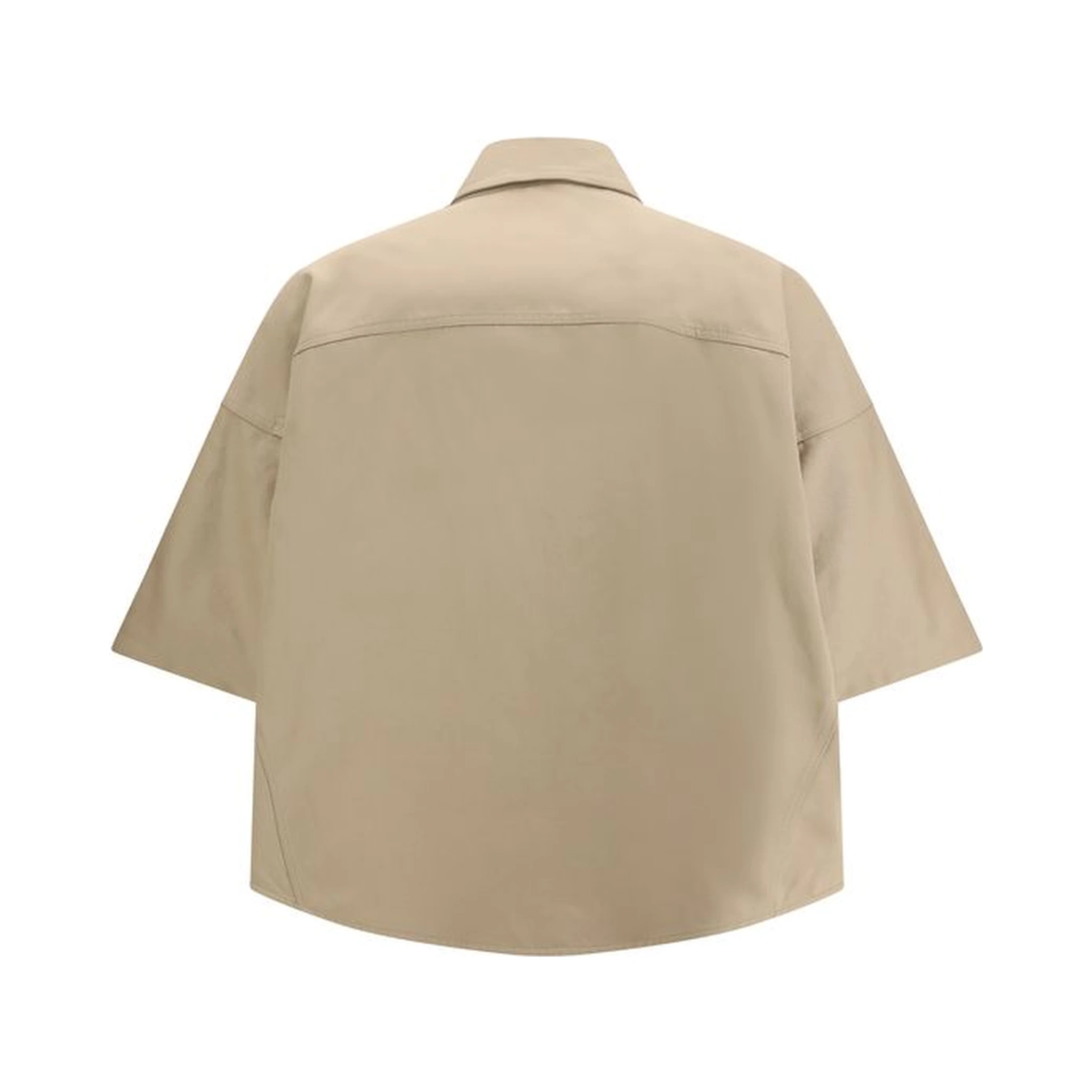 Beige Cotton Shortsleeve Shirt