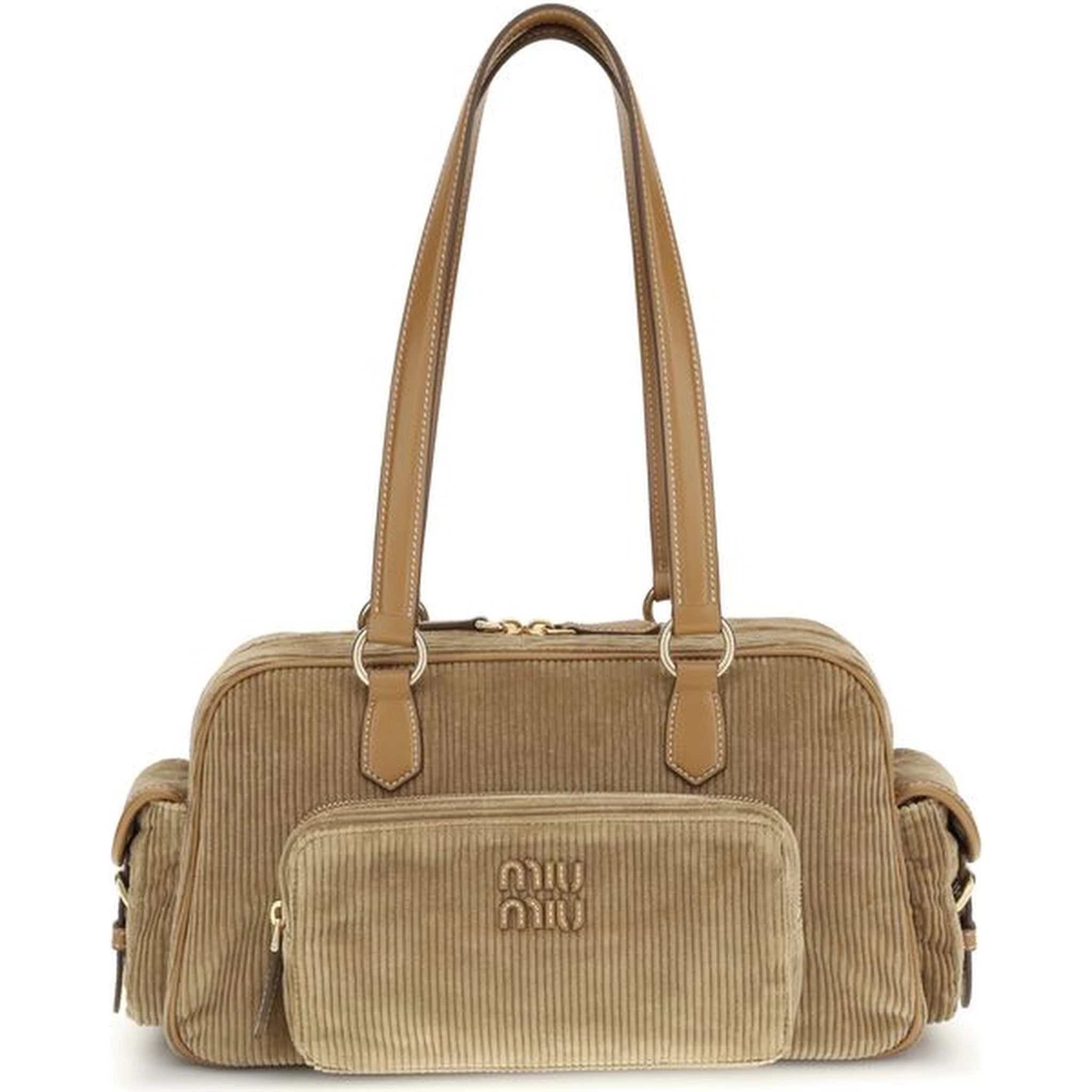 Beige Cotton Shoulder Bag