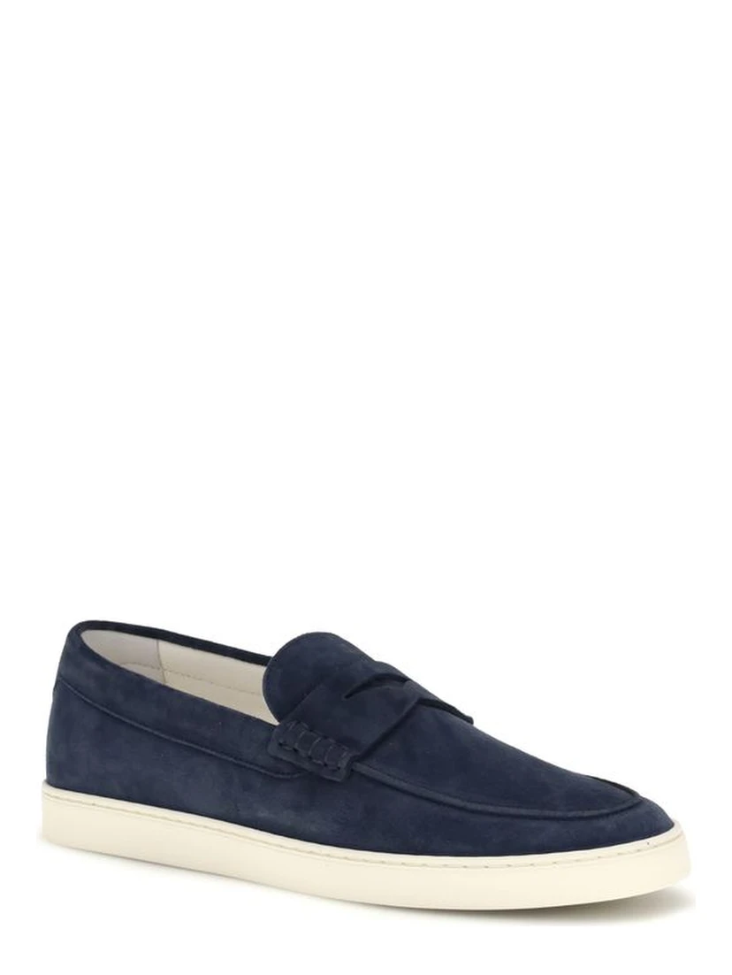 Blue Calf Leather Bos Taurus Slip-On Loafers