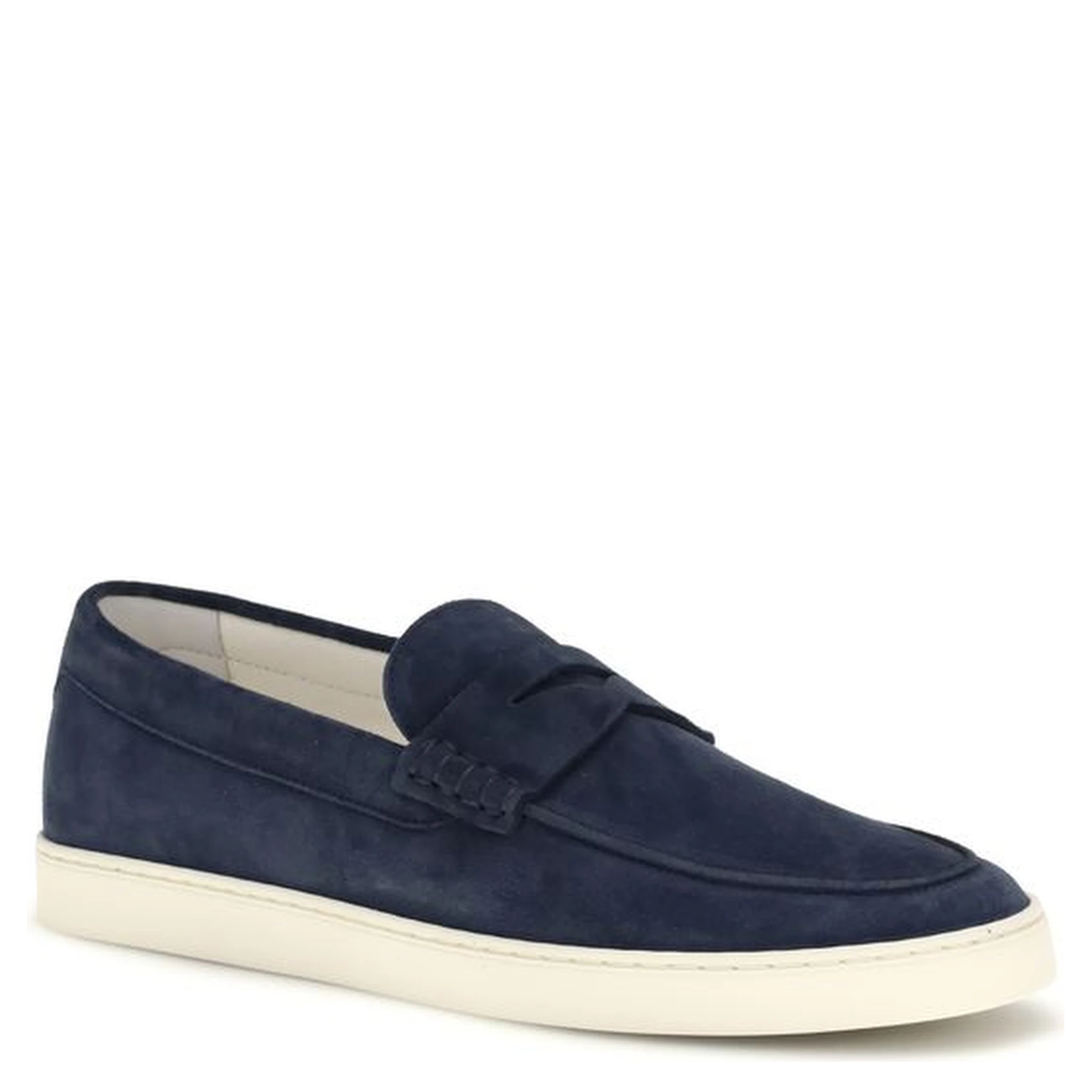 Blue Calf Leather Bos Taurus Slip-On Loafers