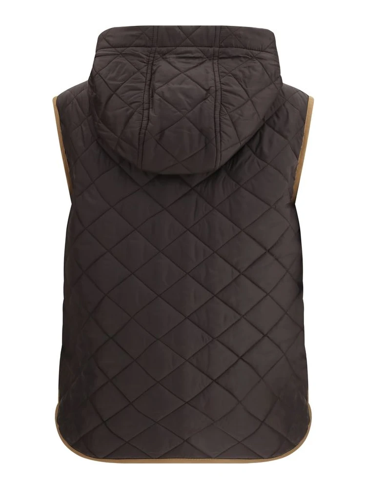 Brown Nylon Sleveless Jacket alternative