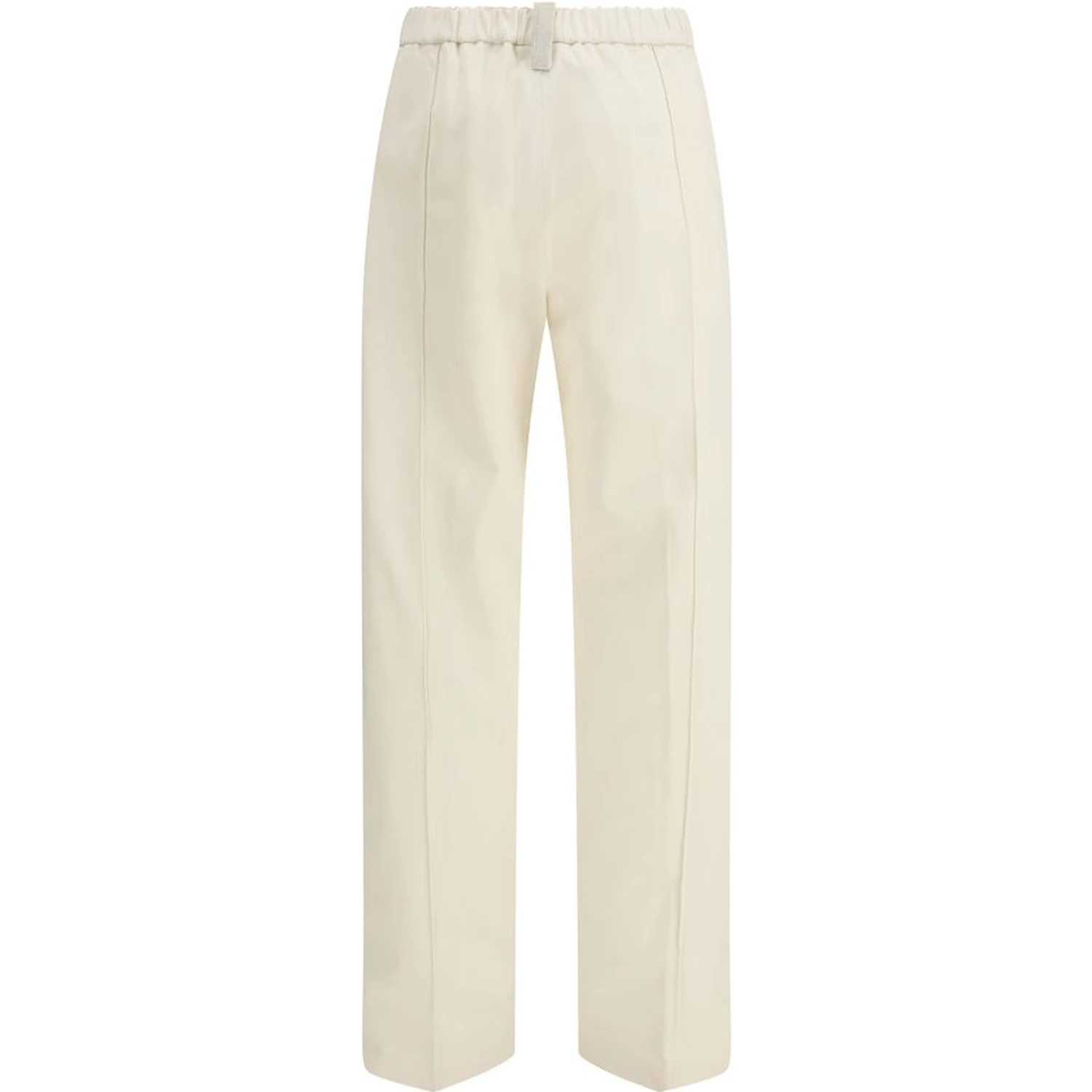 Cream Cotton Casual Pants
