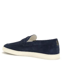 Blue Calf Leather Bos Taurus Slip-On Loafers