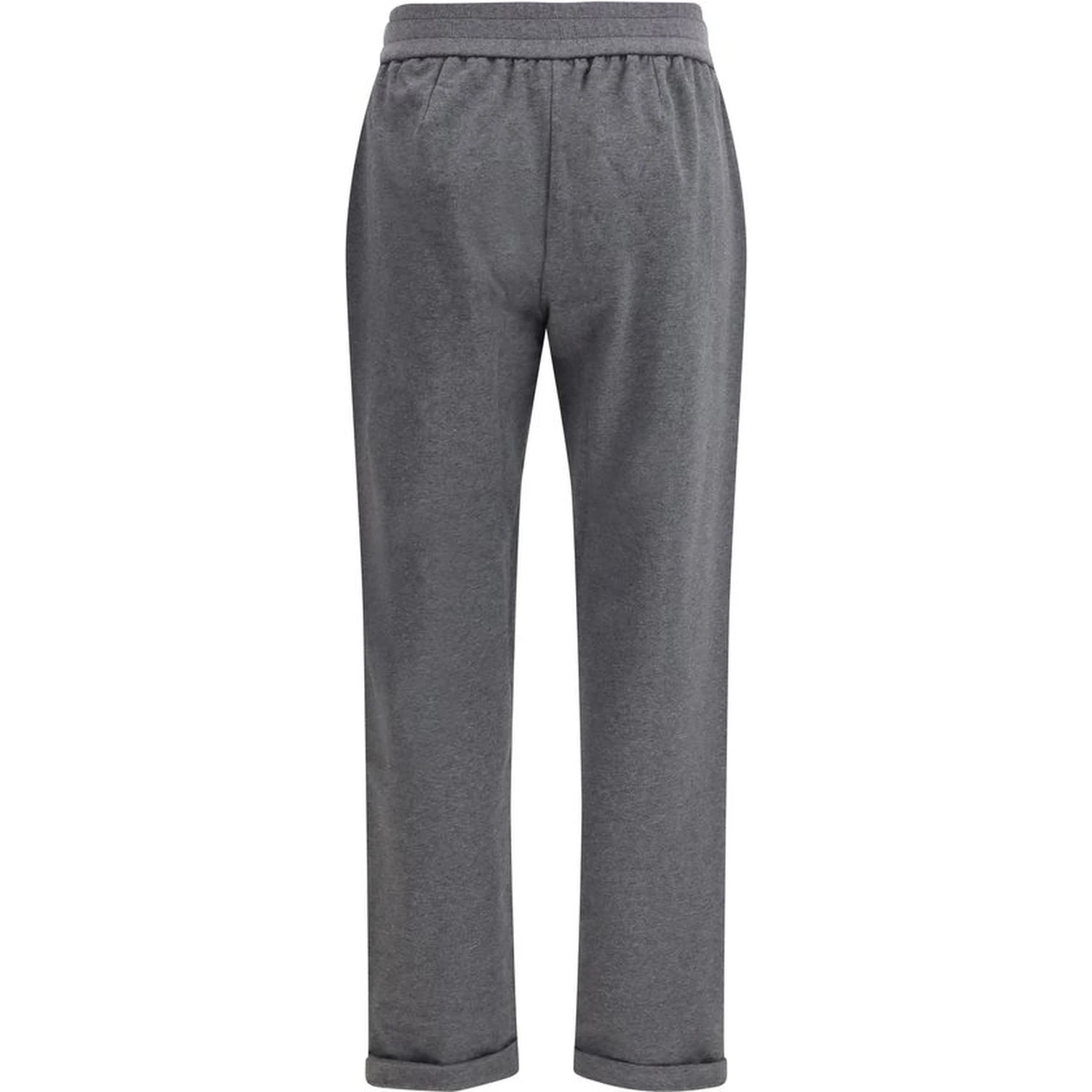 Gray Cotton Casual Pants