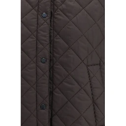 Brown Nylon Sleveless Jacket