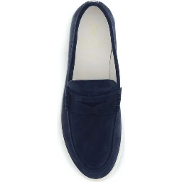 Blue Calf Leather Bos Taurus Slip-On Loafers